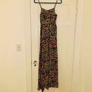 Reformation Black and Red Floral Maxi Dress